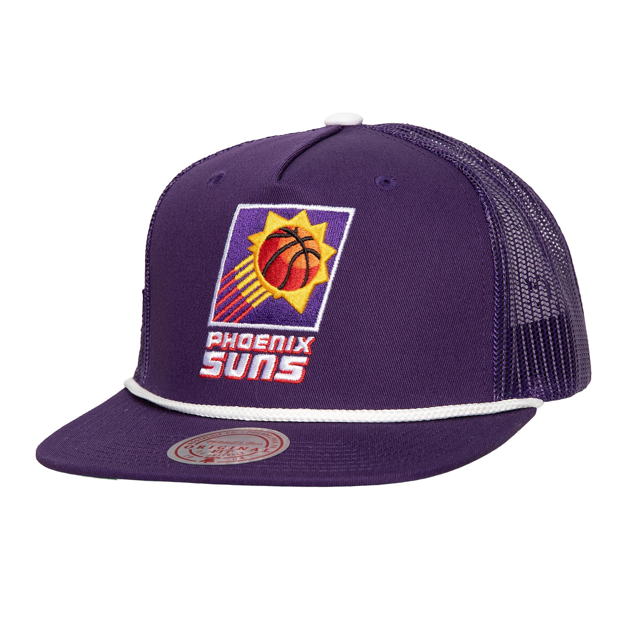 Men's Mitchell \u0026 Ness Purple Phoenix Suns Roper Meshback Trucker Snapback Hat
