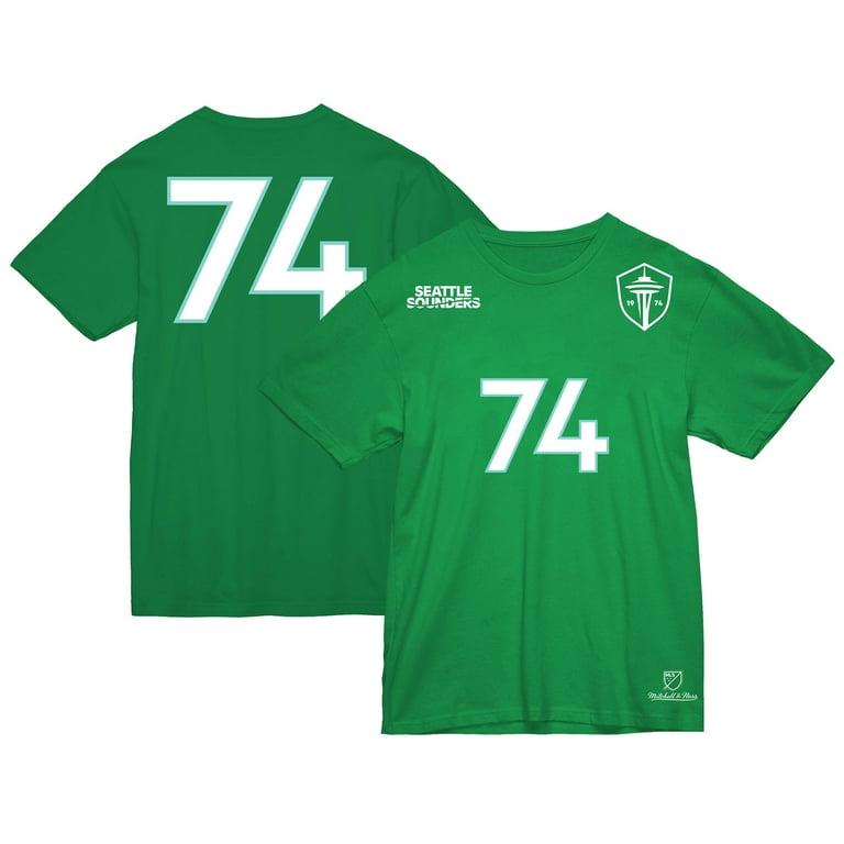 sound sports × Intel soccer shirt Men's Mitchell & Ness Rave Green Seattle Sounders FC