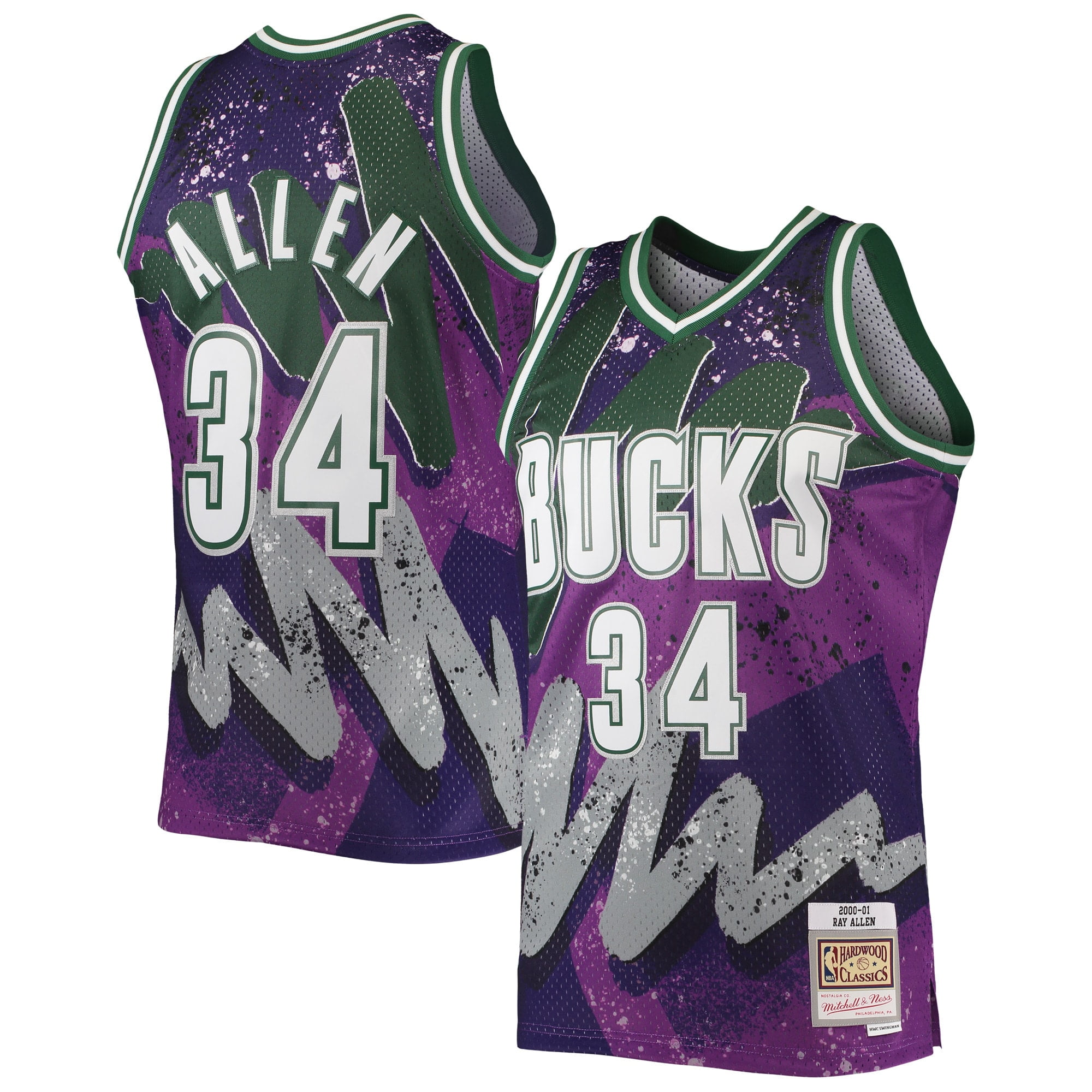 Mitchell & Ness Men's Ray Allen Purple Milwaukee Bucks Hardwood Classics Swingman Jersey - Purple