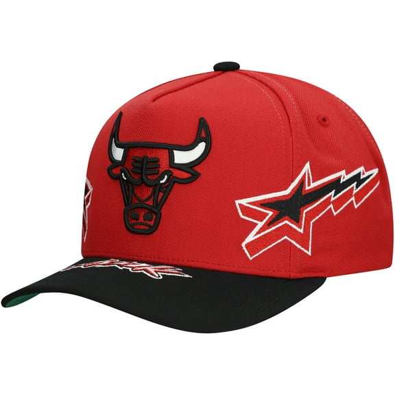 Men's-Mitchell & Ness Red/Black Chicago Bulls AS2K Stars Pro Crown Adjustable Hat
