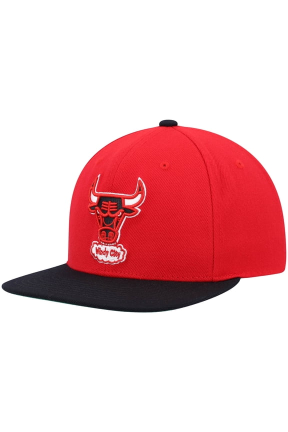 Men's Mitchell & Ness Red/Black Chicago Bulls Hardwood Classics Team Two-Tone 2.0 Snapback Hat
