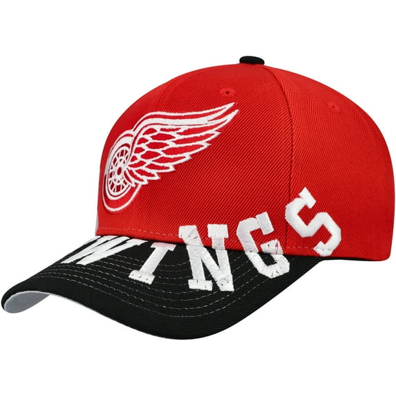 Men's Mitchell & Ness Red/Black Detroit Red Wings Underarch Two-Tone Pro Crown Snapback Hat