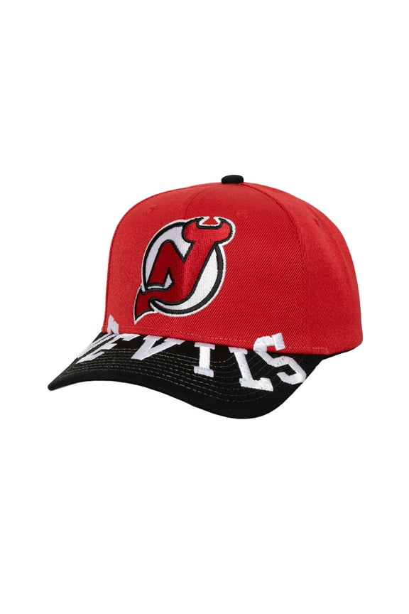 Men's Mitchell & Ness Red/Black New Jersey Devils Underarch Two-Tone Pro Crown Snapback Hat