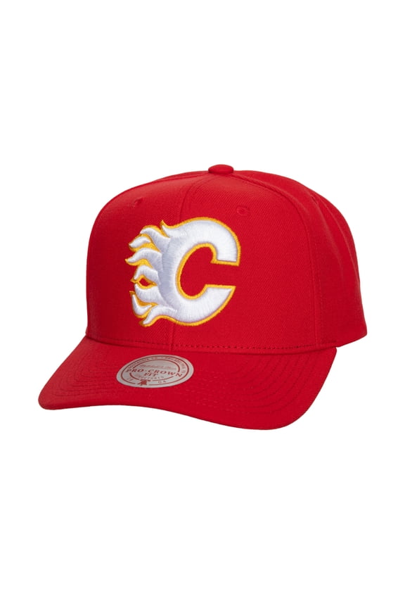 Men's Mitchell & Ness Red Calgary Flames Core Team Ground Pro Adjustable Hat
