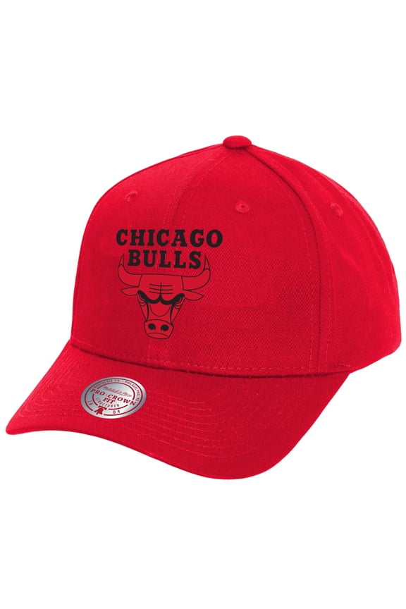 Men's Mitchell & Ness Red Chicago Bulls Fire Red Pro Crown Snapback Hat