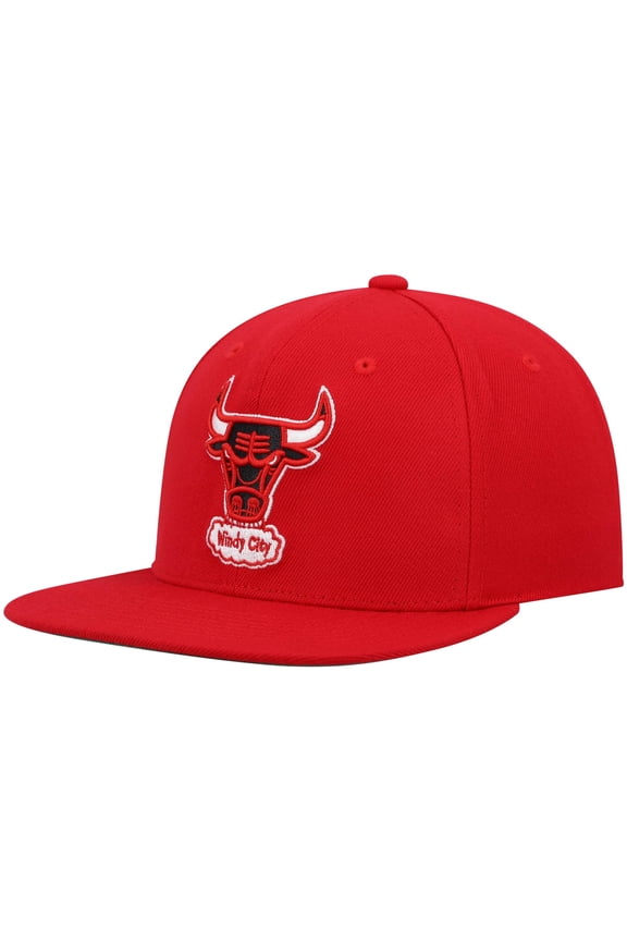 Men's Mitchell & Ness Red Chicago Bulls Hardwood Classics Team Ground 2.0 Snapback Hat