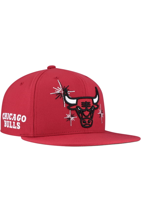 Men's Mitchell & Ness Red Chicago Bulls Starlight Snapback Hat