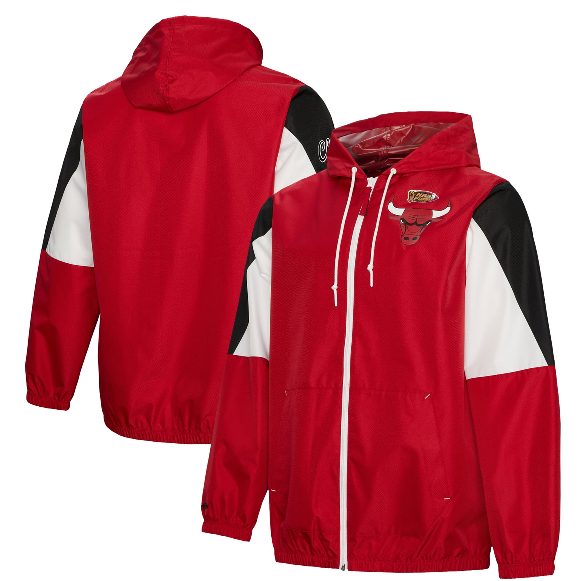 Men s Mitchell Ness Red Chicago Bulls Throw It Back Full Zip Windbreaker Jacket Walmart