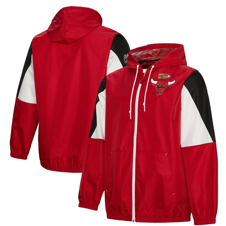 Men s Mitchell Ness Red Chicago Bulls Throw It Back Full Zip Windbreaker Jacket Walmart