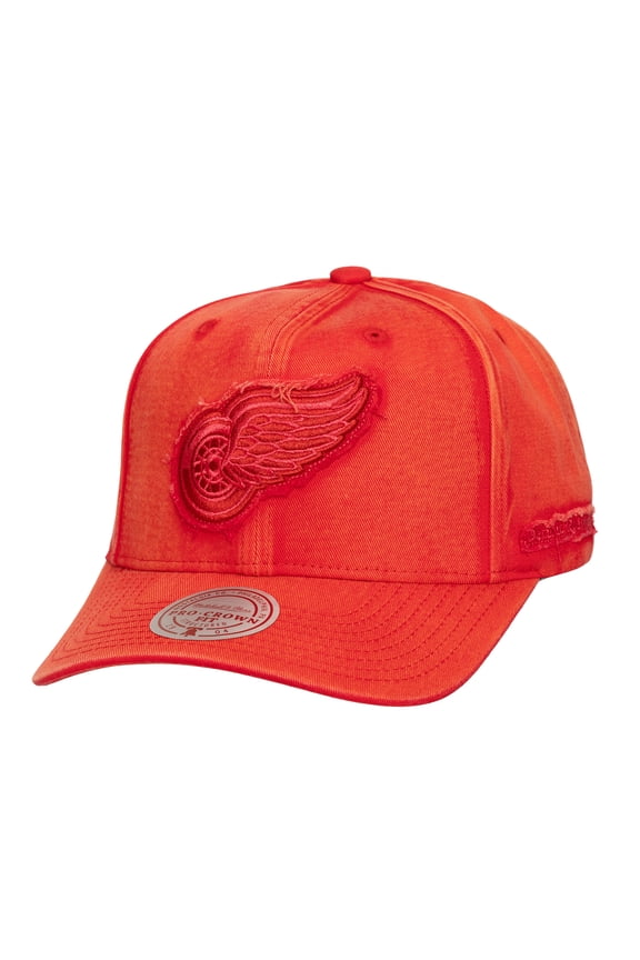 Men's Mitchell & Ness Red Detroit Red Wings Downtown Snow Wash Pro-Crown Adjustable Hat