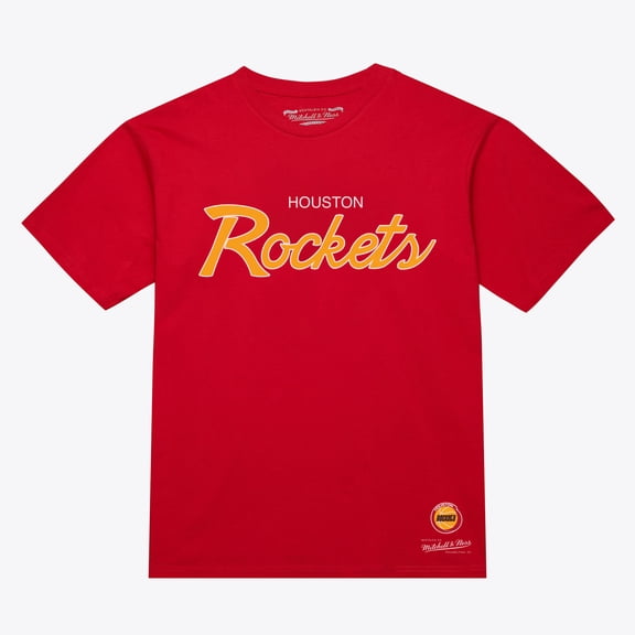 Men's Mitchell & Ness Red Houston Rockets Vintage Wordmark T-Shirt