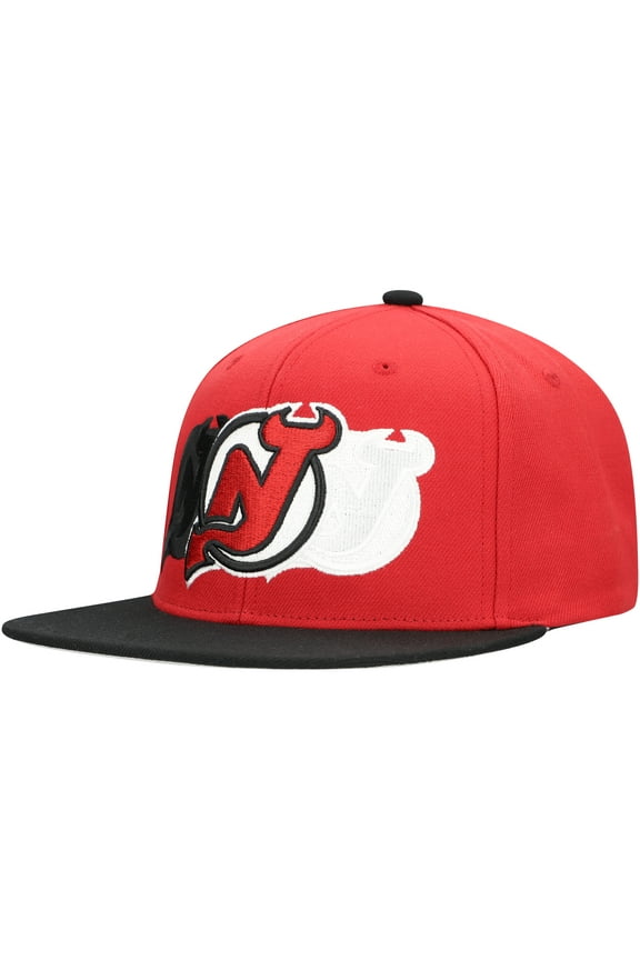 Men's Mitchell & Ness Red New Jersey Devils Soul Triple Up Snapback Hat
