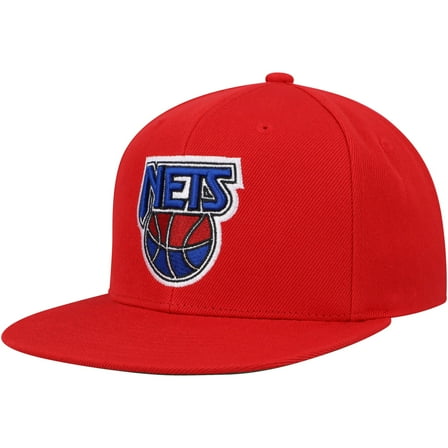 Men's Mitchell & Ness Red New Jersey Nets Hardwood Classics Essentials Tonal Basic Snapback Hat - OSFA