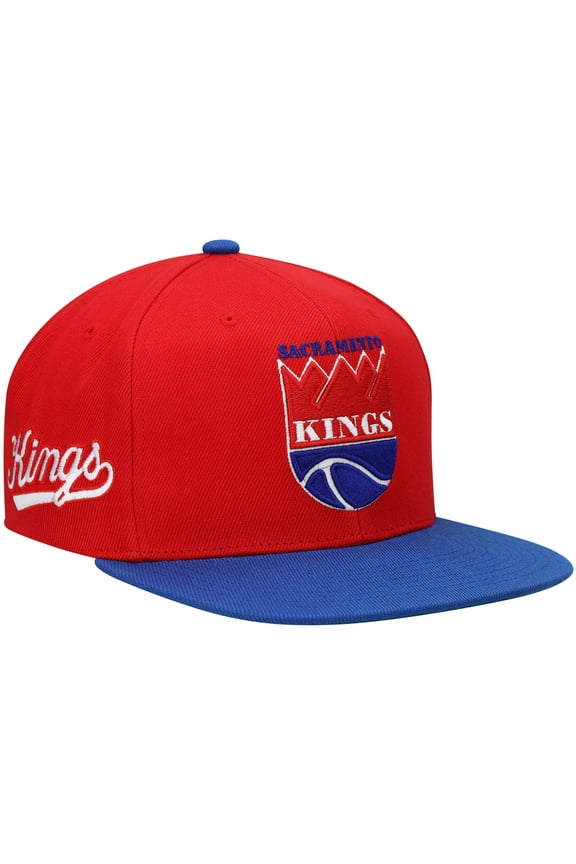 Men's Mitchell & Ness Red/Royal Sacramento Kings Hardwood Classics Snapback Hat