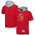 thumbnail image 1 of Men's Mitchell & Ness Red Tampa Bay Buccaneers Postgame Short Sleeve Hoodie, 1 of 3