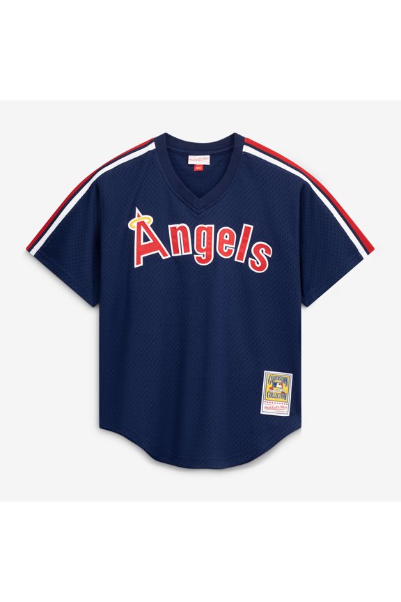 Men's Mitchell & Ness Reggie Jackson Navy California Angels Authentic Batting Practice Jersey