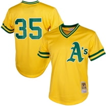 Men's Mitchell & Ness Rickey Henderson Yellow Athletics Authentic Batting Practice Jersey