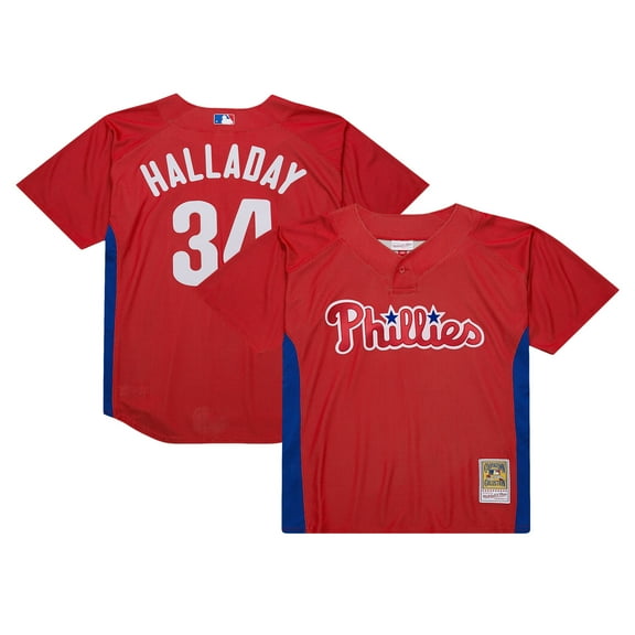 Men's Mitchell & Ness Roy Halladay Red Philadelphia Phillies Authentic Batting Practice Jersey