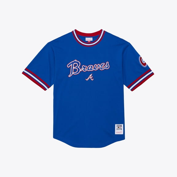 Men's Mitchell & Ness  Royal Atlanta Braves Wild Pitch Ringer T-Shirt