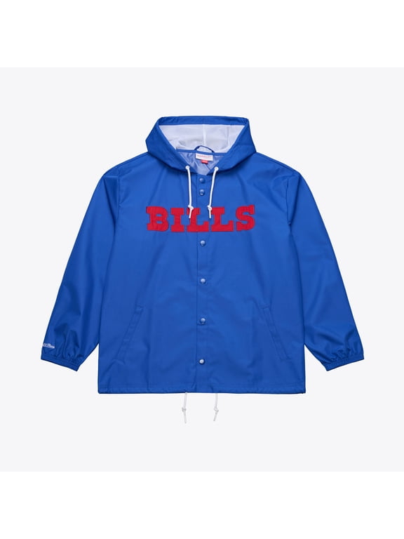 Men's Mitchell & Ness Royal Buffalo Bills Coaches Full-Snap Hooded Windbreaker Jacket