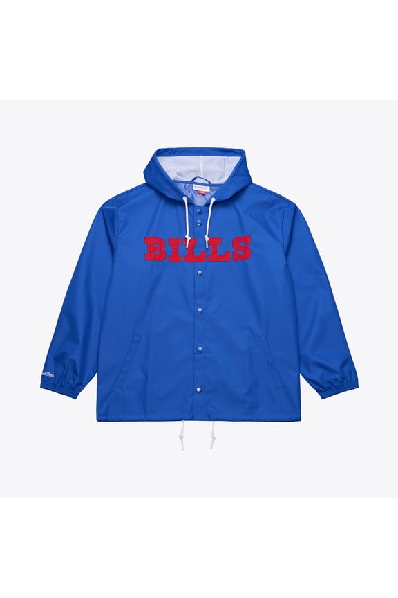 Men's Mitchell & Ness Royal Buffalo Bills Coaches Full-Snap Hooded Windbreaker Jacket