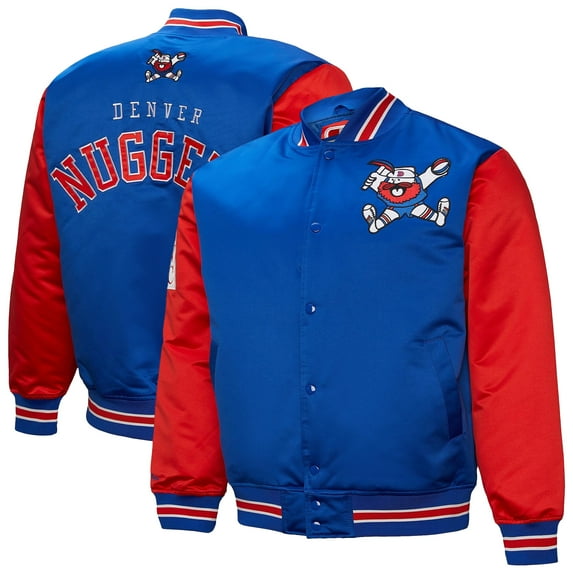 Men's Mitchell & Ness Royal Denver Nuggets Hardwood Classic Primetime Full-Snap Satin Jacket