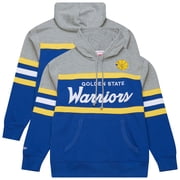 Mens Mitchell & Ness Royal/Gray Golden State Warriors Head Coach Hoodie