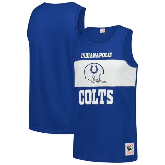 Men's Mitchell & Ness Royal Indianapolis Colts Retro Colorblock Tank Top