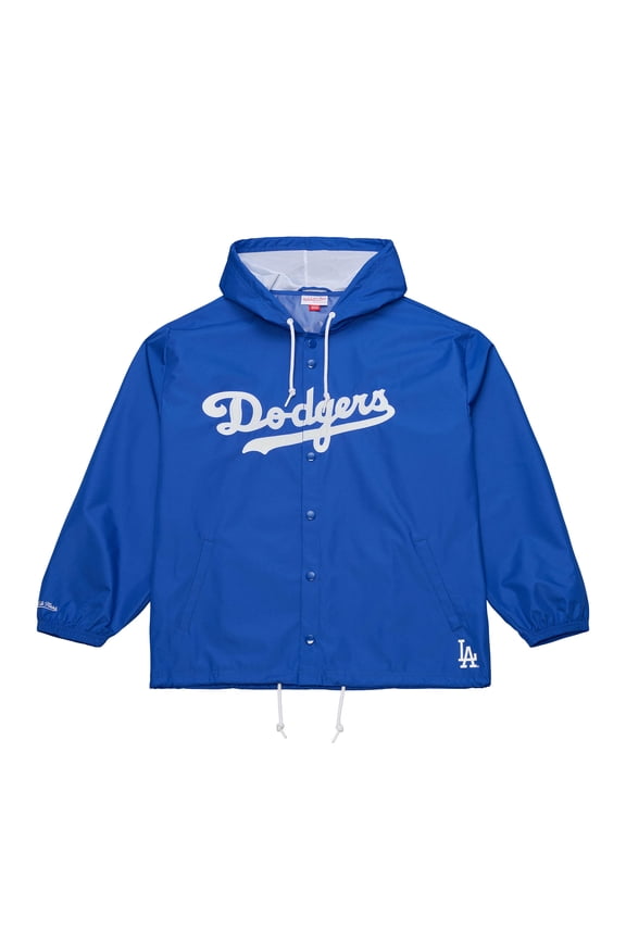 Men's Mitchell & Ness Royal Los Angeles Dodgers Full-Snap Hooded Coaches Jacket