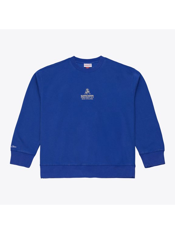 Men's Mitchell & Ness Royal New England Patriots Core Essentials Micro Logo Fleece Sweatshirt
