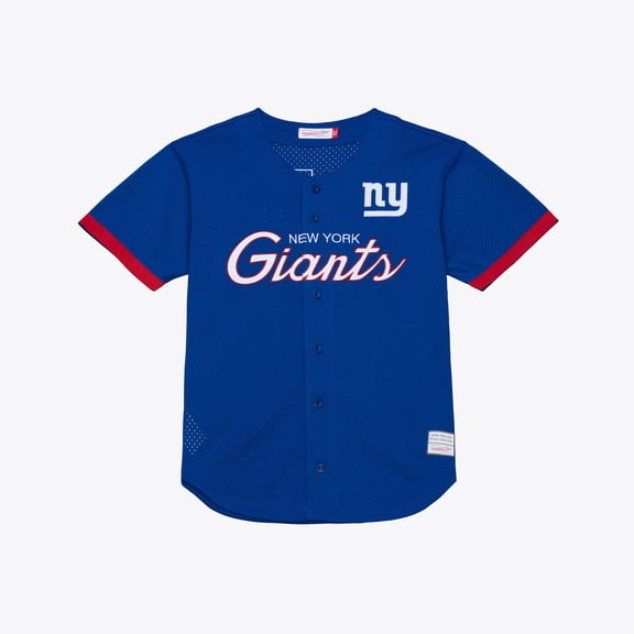 Men's Mitchell & Ness Royal New York Giants Head Coach Mesh Full-Button Fashion Jersey