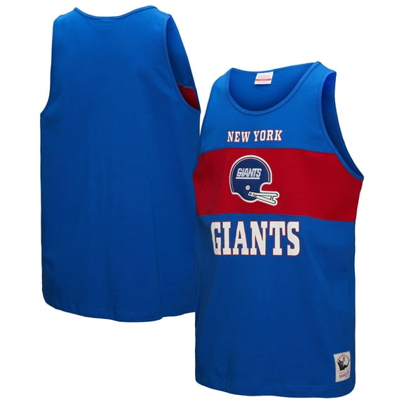 Men's Mitchell & Ness Royal New York Giants Retro Colorblock Tank Top