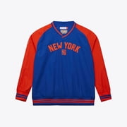 Men's Mitchell & Ness Royal New York Knicks Classic V-Neck Raglan Pullover