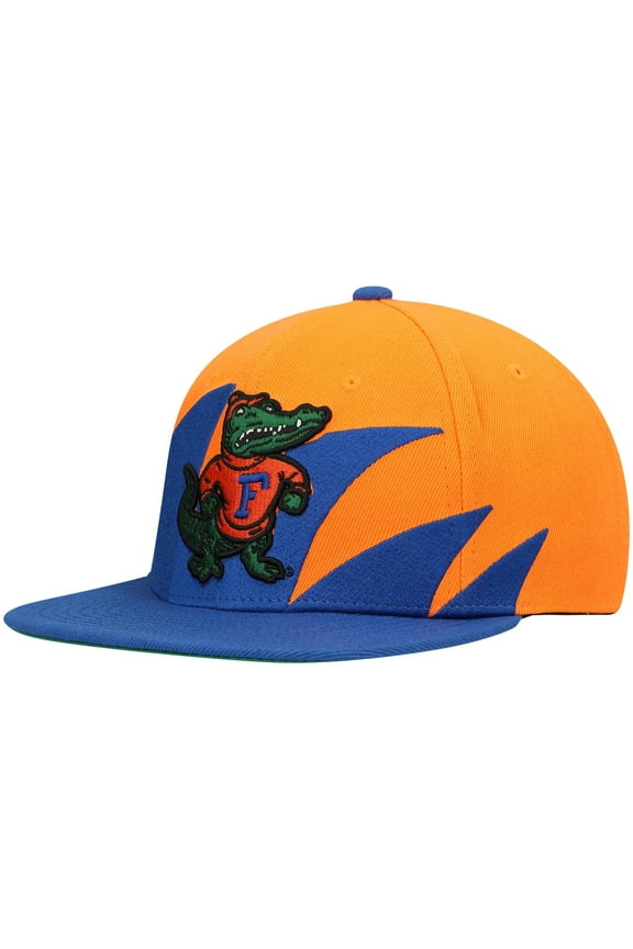 Men's Mitchell & Ness Royal/Orange Florida Gators Sharktooth Snapback Hat