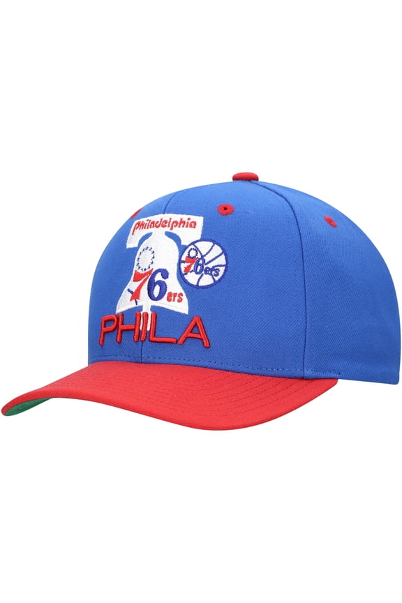 Men's Mitchell & Ness Royal Philadelphia 76ers All In 2.0 Pro Crown Snapback Hat