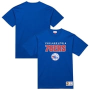 Mens Mitchell & Ness Royal Philadelphia 76ers Hardwood Classics Throw It Back Premium T-Shirt