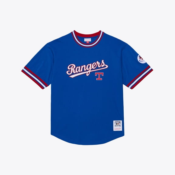 Men's Mitchell & Ness  Royal Texas Rangers Wild Pitch Ringer T-Shirt