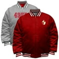 thumbnail image 1 of Men's Mitchell & Ness Scarlet/Silver San Francisco 49ers Big & Tall Throwback Reversible Full-Zip Jacket, 1 of 5