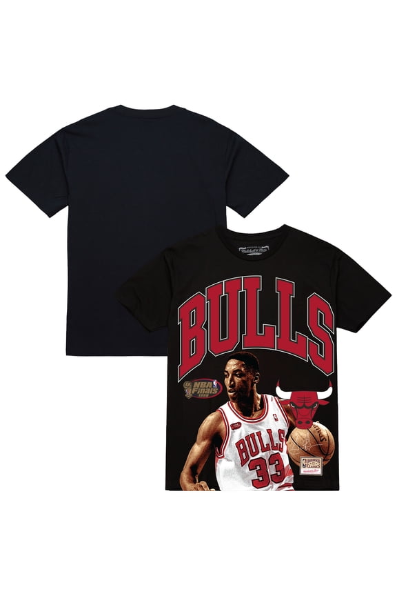 Men's Mitchell & Ness Scottie Pippen Black Chicago Bulls Hardwood Classics Player Arch T-Shirt