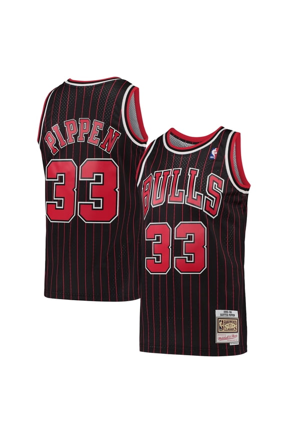 Men's Mitchell & Ness Scottie Pippen Black Chicago Bulls Hardwood Classics Swingman Jersey