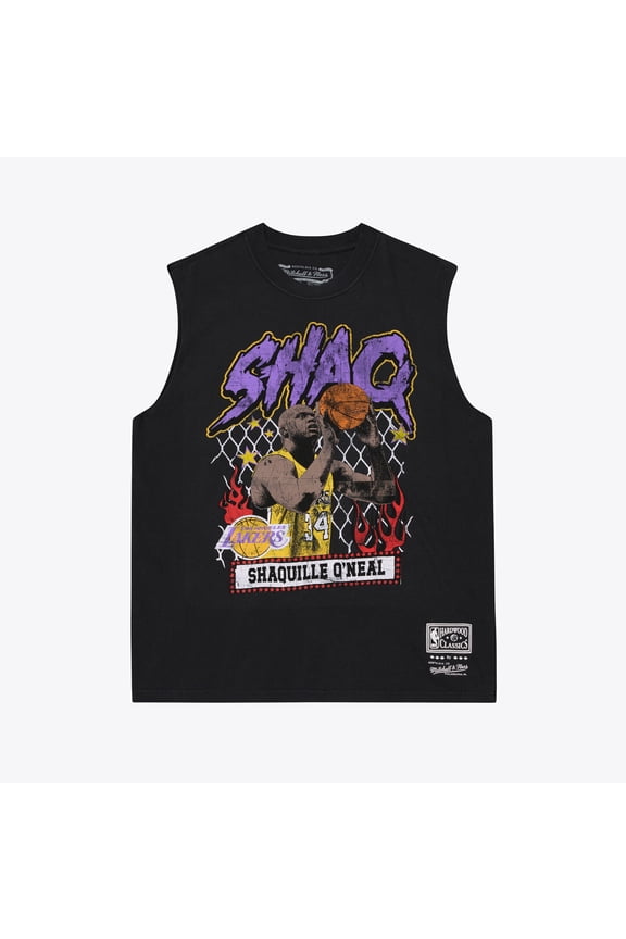 Men's Mitchell & Ness Shaquille O'Neal Black Los Angeles Lakers Best in Class Tank Top