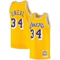 thumbnail image 1 of Men's Mitchell & Ness Shaquille O'Neal Gold Los Angeles Lakers 1996/97 Hardwood Classics Authentic Jersey, 1 of 3