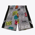 thumbnail image 1 of Men's Mitchell & Ness  Silver San Antonio Spurs 1998/99 Hardwood Classics Slap Sticker Swingman Shorts, 1 of 4