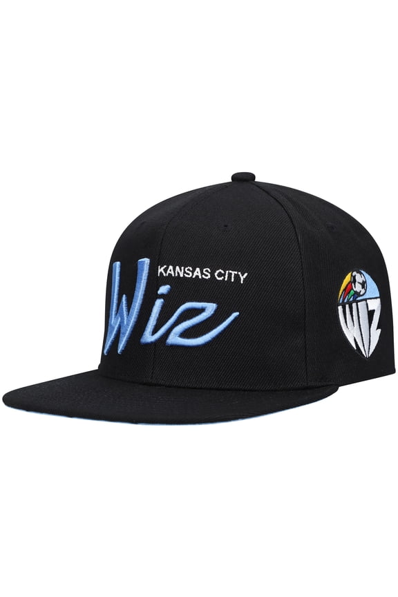 Men's Mitchell & Ness Sky Blue Kansas City Wiz Historic Logo Since '96 Foundation Script Snapback Hat