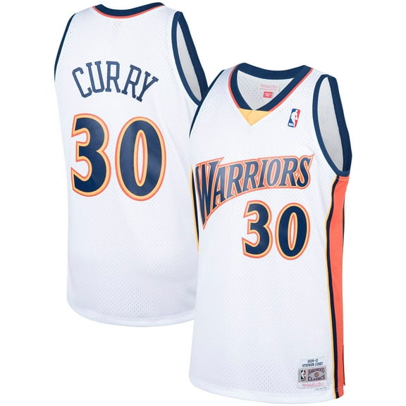 Men's Mitchell & Ness Stephen Curry White Golden State Warriors Hardwood Classics Swingman Jersey