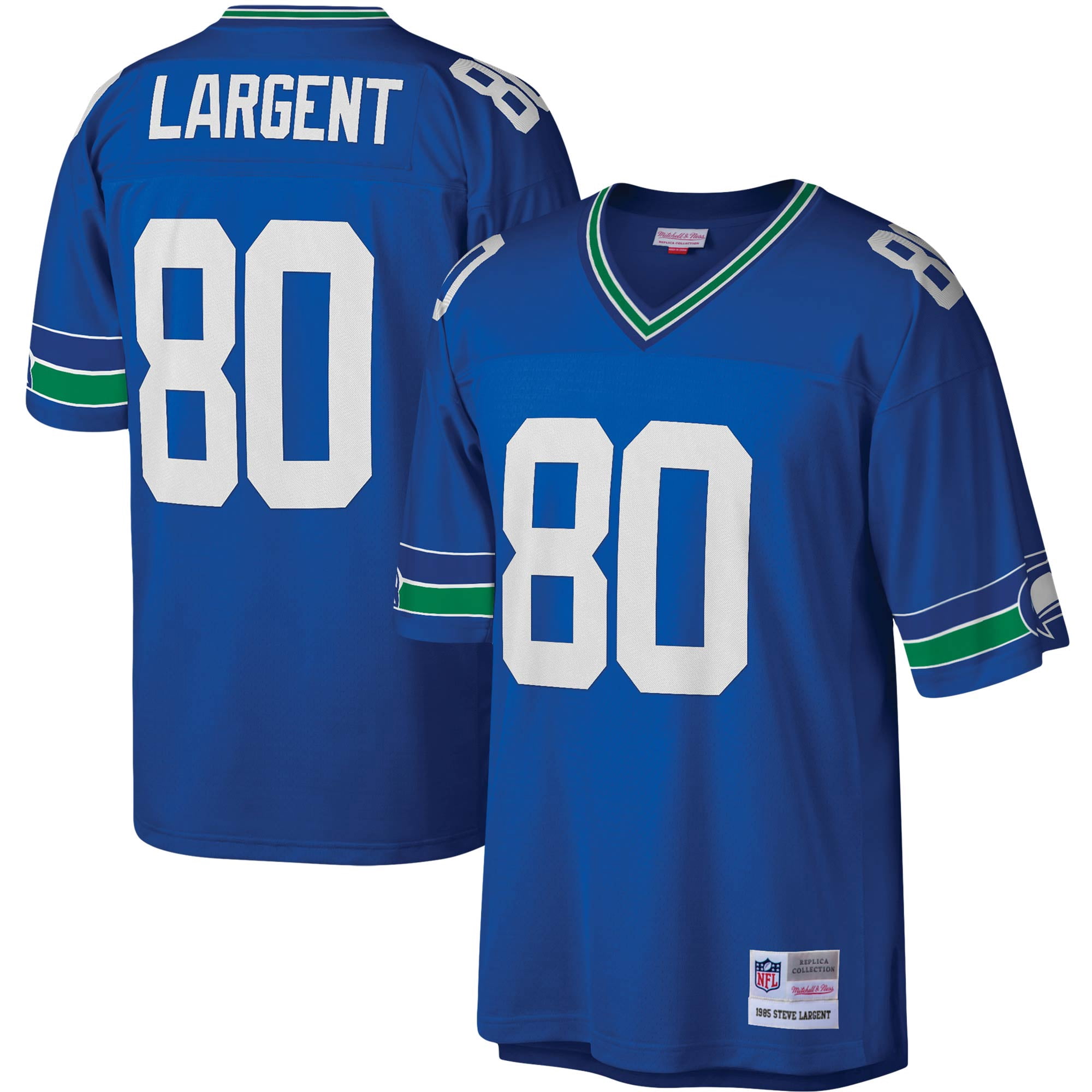 Steve Largent Seattle Seahawks Autographed Blue Authentic Mitchell & Ness  Jersey with HOF 95 Inscription