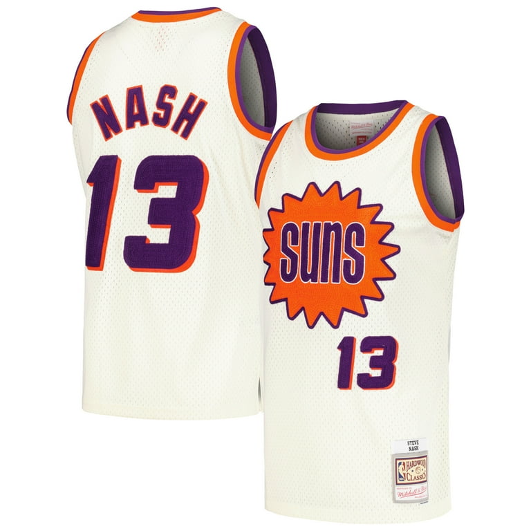 Men's Mitchell & Ness Steve Nash Cream Phoenix Suns Chainstitch