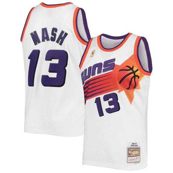 Men's Mitchell & Ness Steve Nash White Phoenix Suns 1996/97 Hardwood Classics Swingman Jersey