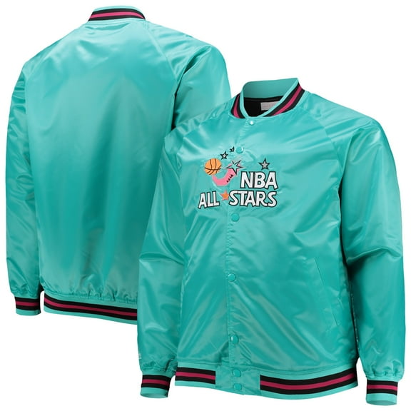 Men's Mitchell & Ness Teal Big & Tall 1996 NBA All-Star Game Hardwood Classics Satin Full-Snap Jacket