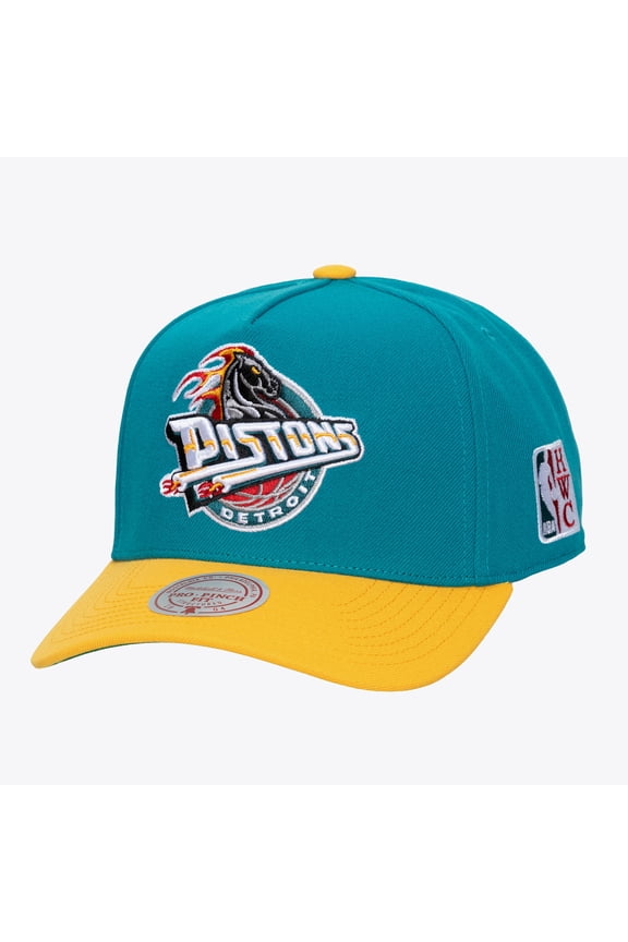 Men's Mitchell & Ness Teal Detroit Pistons Hardwood Classics Legendary Away Pro-Pinch Adjustable Hat